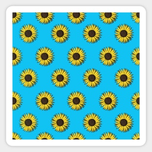 sunflower pattern in blue Sticker